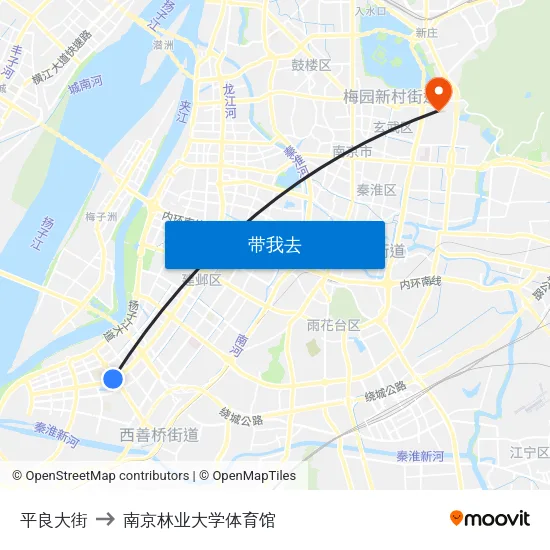 平良大街 to 南京林业大学体育馆 map