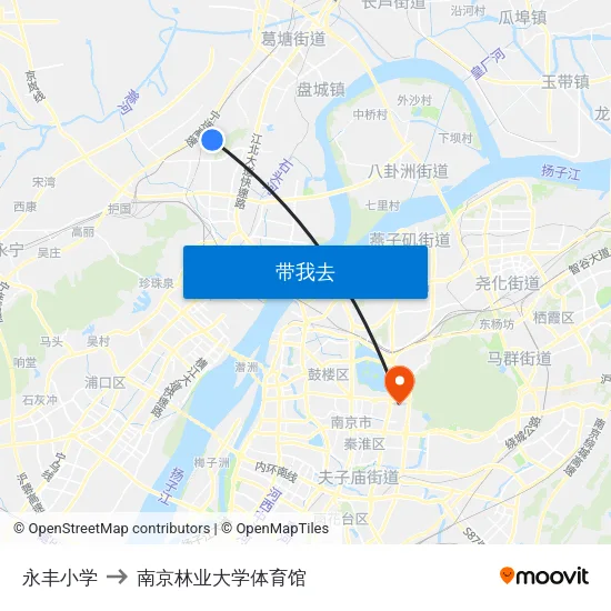 永丰小学 to 南京林业大学体育馆 map