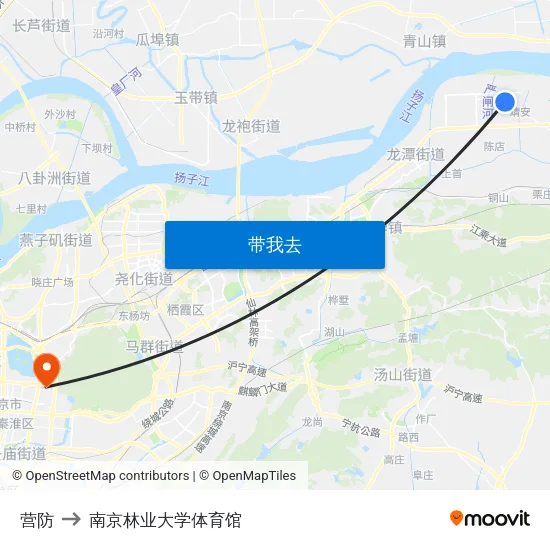营防 to 南京林业大学体育馆 map