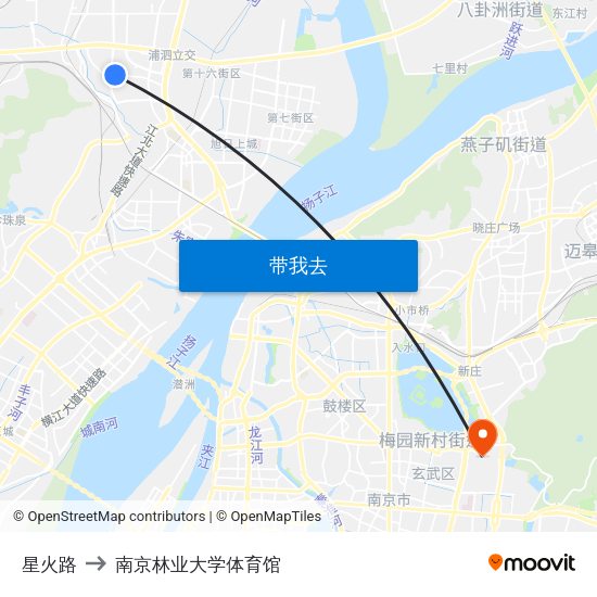 星火路 to 南京林业大学体育馆 map