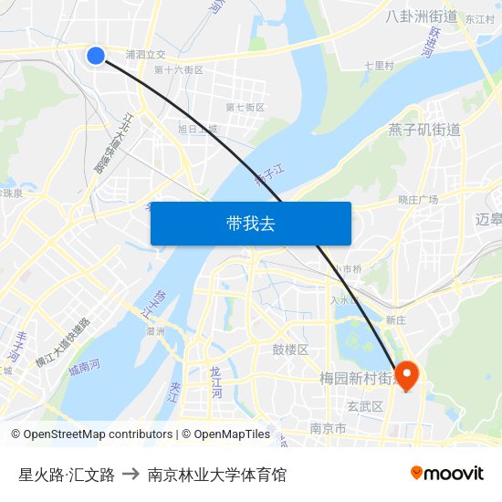 星火路·汇文路 to 南京林业大学体育馆 map