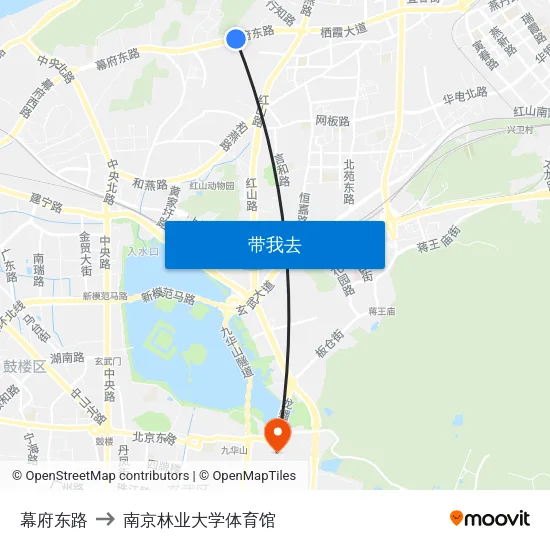 幕府东路 to 南京林业大学体育馆 map