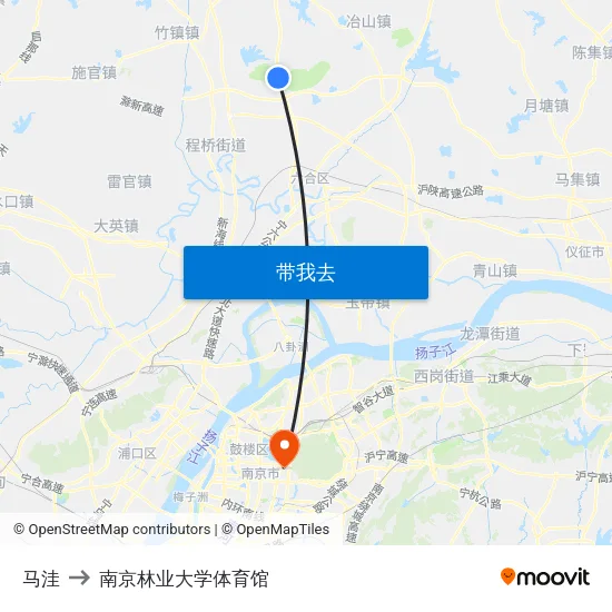 马洼 to 南京林业大学体育馆 map