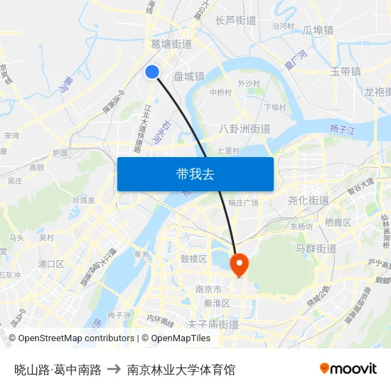 晓山路·葛中南路 to 南京林业大学体育馆 map