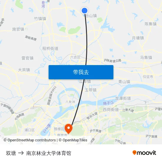 双塘 to 南京林业大学体育馆 map