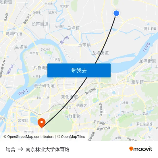 端营 to 南京林业大学体育馆 map