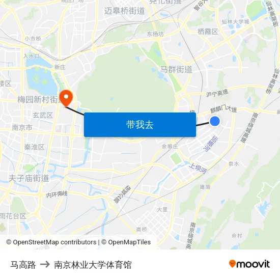 马高路 to 南京林业大学体育馆 map