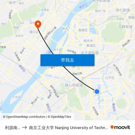 利源南路 to 南京工业大学 Nanjing University of Technology map