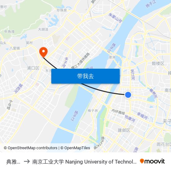 典雅居 to 南京工业大学 Nanjing University of Technology map