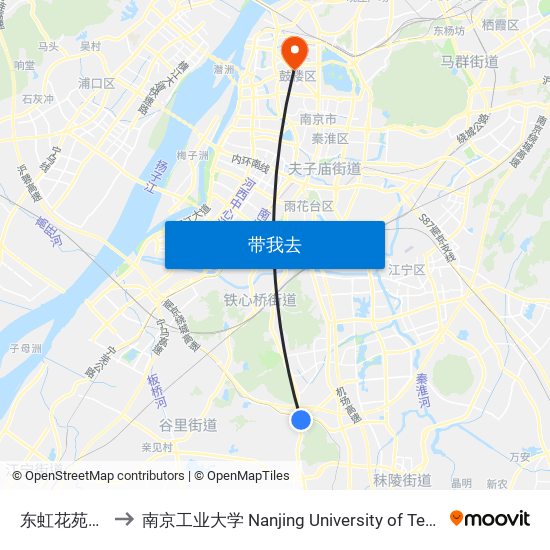 东虹花苑西苑 to 南京工业大学 Nanjing University of Technology map