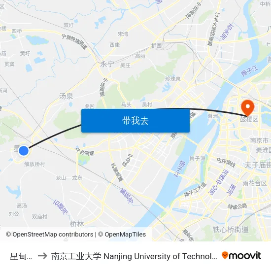 星甸街 to 南京工业大学 Nanjing University of Technology map