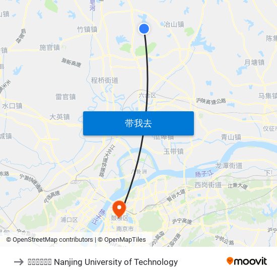 赵营 to 南京工业大学 Nanjing University of Technology map