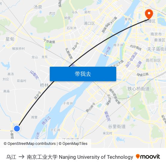 乌江 to 南京工业大学 Nanjing University of Technology map