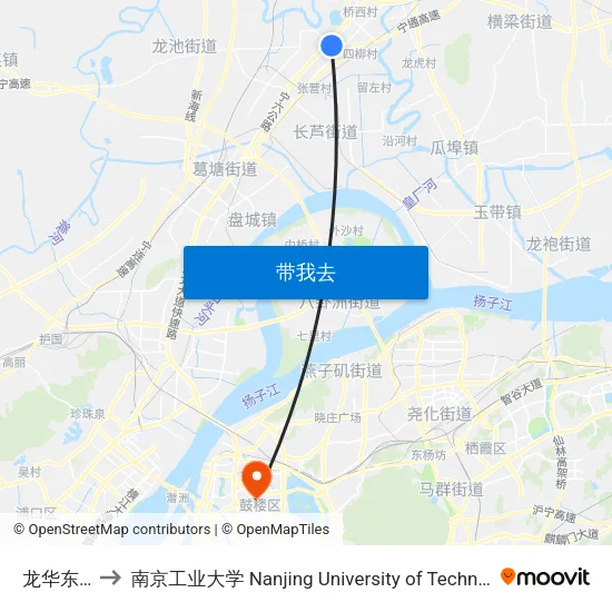 龙华东路 to 南京工业大学 Nanjing University of Technology map