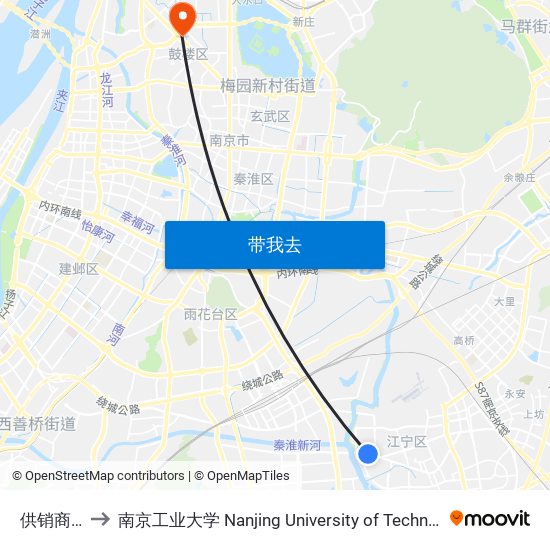 供销商厦 to 南京工业大学 Nanjing University of Technology map