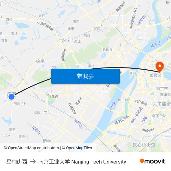 星甸街西 to 南京工业大学 Nanjing Tech University map