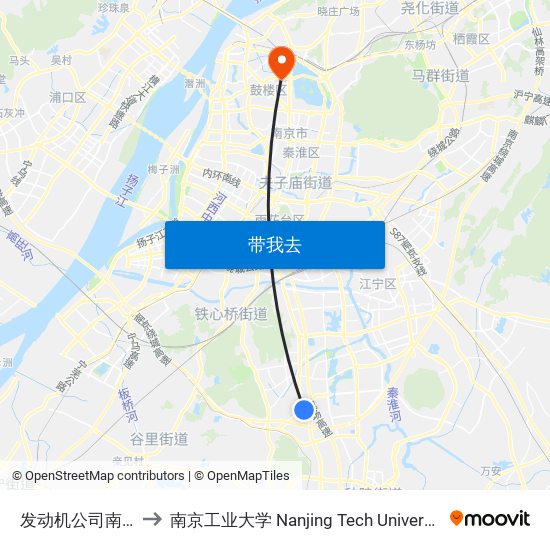 发动机公司南门 to 南京工业大学 Nanjing Tech University map