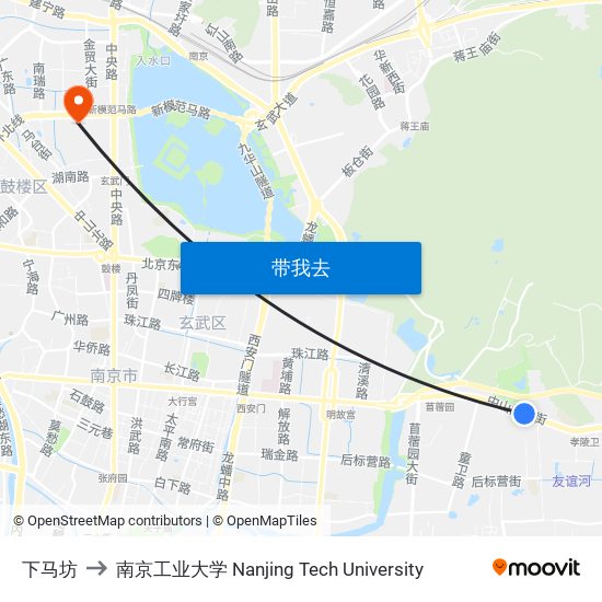 下马坊 to 南京工业大学 Nanjing Tech University map
