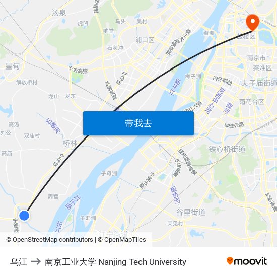 乌江 to 南京工业大学 Nanjing Tech University map