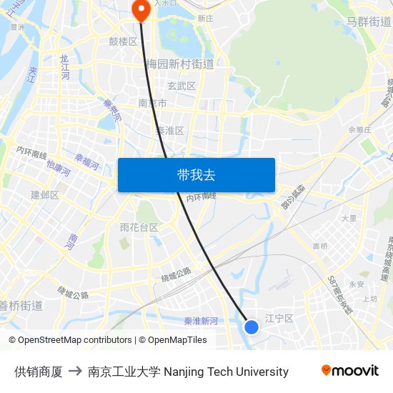 供销商厦 to 南京工业大学 Nanjing Tech University map