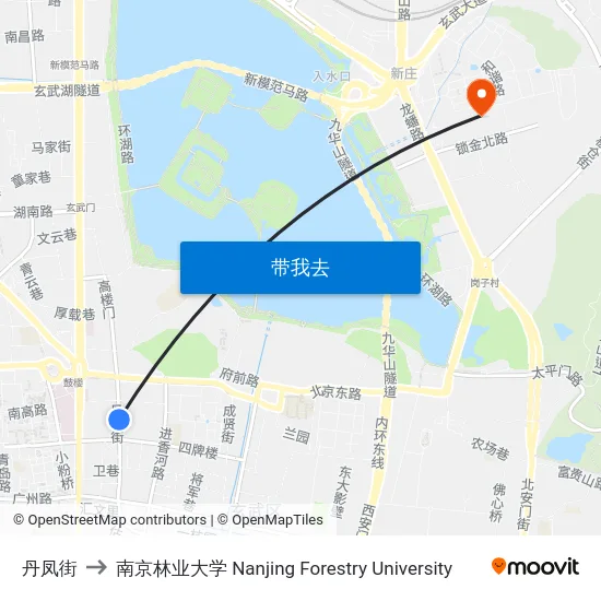 丹凤街 to 南京林业大学 Nanjing Forestry University map