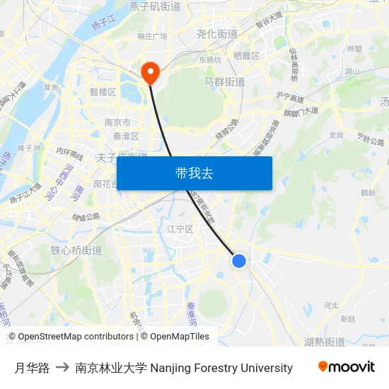 月华路 to 南京林业大学 Nanjing Forestry University map