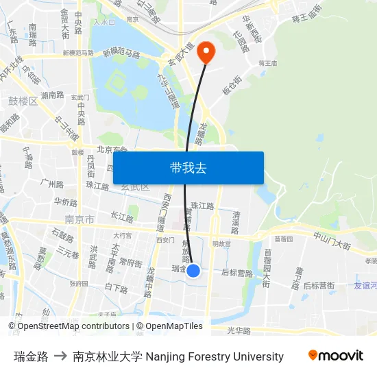 瑞金路 to 南京林业大学 Nanjing Forestry University map
