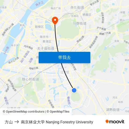 方山 to 南京林业大学 Nanjing Forestry University map