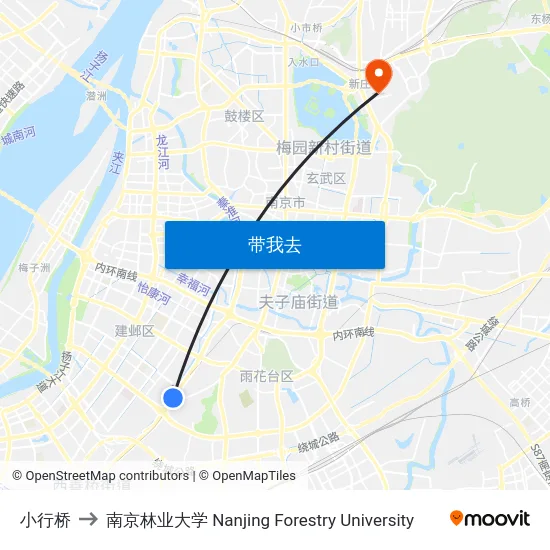 小行桥 to 南京林业大学 Nanjing Forestry University map