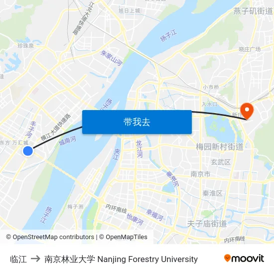 临江 to 南京林业大学 Nanjing Forestry University map