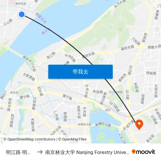明江路·明高路 to 南京林业大学 Nanjing Forestry University map