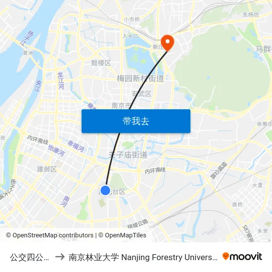 公交四公司 to 南京林业大学 Nanjing Forestry University map