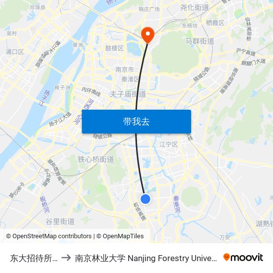 东大招待所北 to 南京林业大学 Nanjing Forestry University map