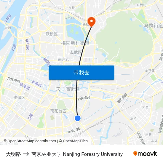 大明路 to 南京林业大学 Nanjing Forestry University map