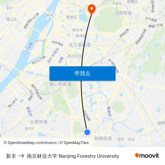 新丰 to 南京林业大学 Nanjing Forestry University map
