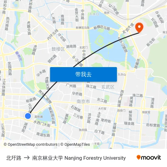 北圩路 to 南京林业大学 Nanjing Forestry University map