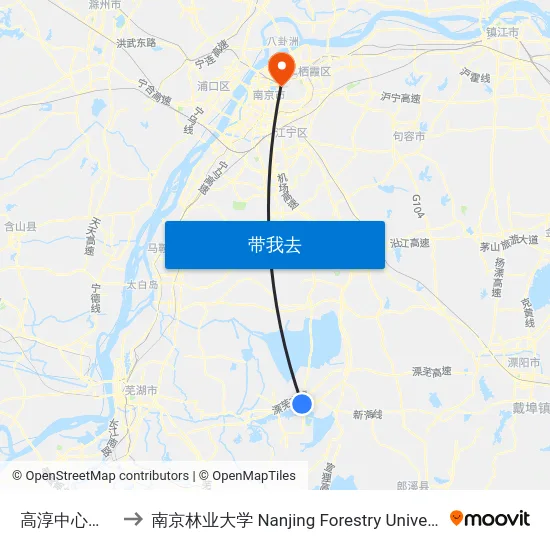 高淳中心小学 to 南京林业大学 Nanjing Forestry University map