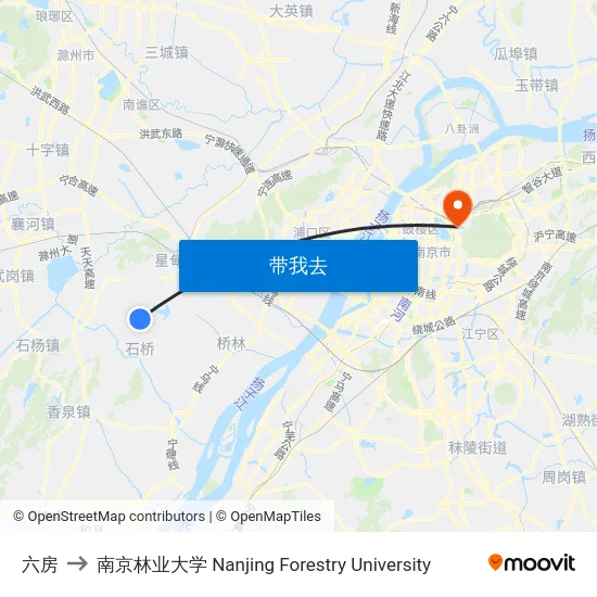 六房 to 南京林业大学 Nanjing Forestry University map