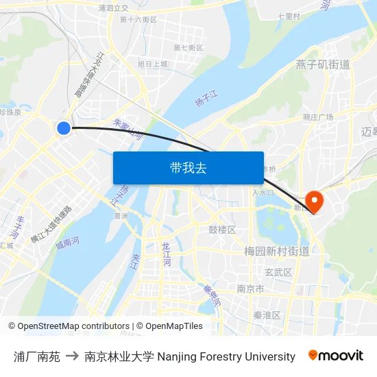 浦厂南苑 to 南京林业大学 Nanjing Forestry University map