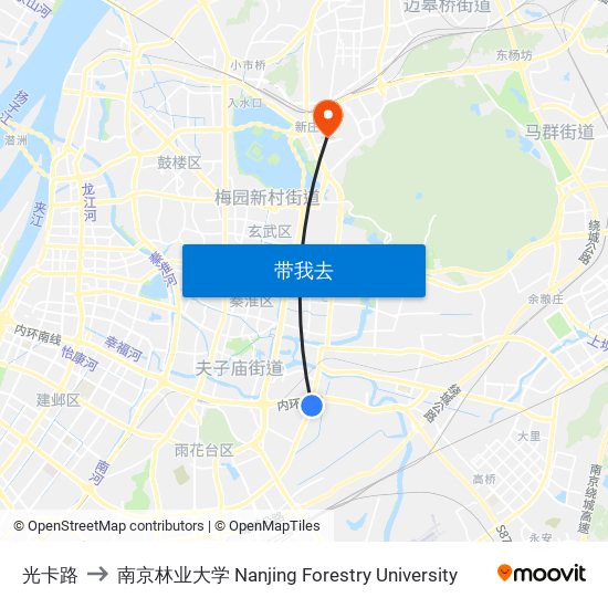 光卡路 to 南京林业大学 Nanjing Forestry University map