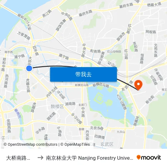 大桥南路总站 to 南京林业大学 Nanjing Forestry University map