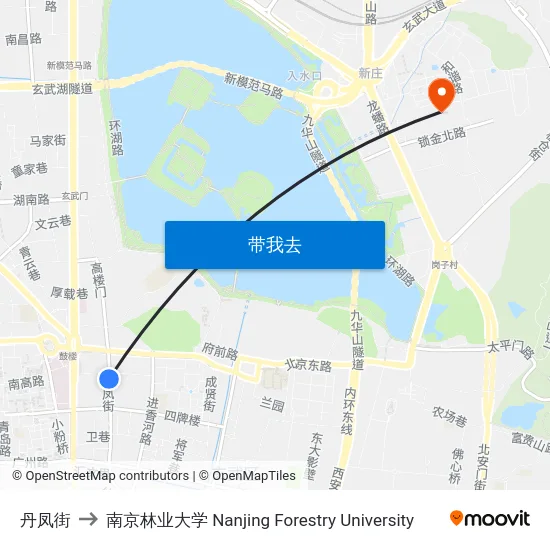 丹凤街 to 南京林业大学 Nanjing Forestry University map