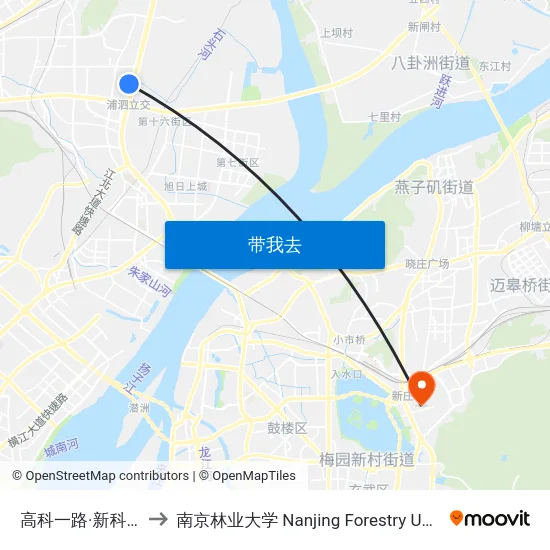 高科一路·新科二路 to 南京林业大学 Nanjing Forestry University map