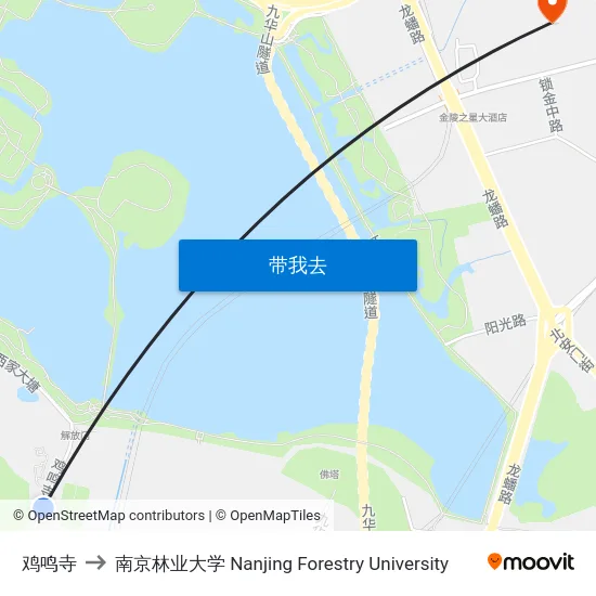 鸡鸣寺 to 南京林业大学 Nanjing Forestry University map
