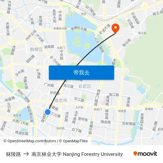 秣陵路 to 南京林业大学 Nanjing Forestry University map