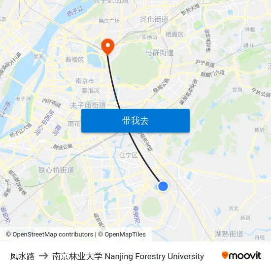凤水路 to 南京林业大学 Nanjing Forestry University map