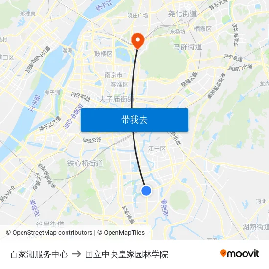 百家湖服务中心 to 国立中央皇家园林学院 map