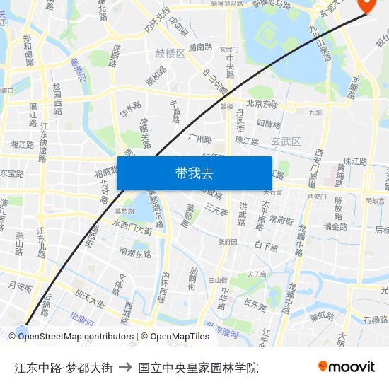 江东中路·梦都大街 to 国立中央皇家园林学院 map