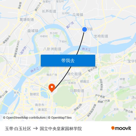 玉带·白玉社区 to 国立中央皇家园林学院 map