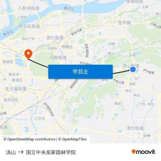 汤山 to 国立中央皇家园林学院 map